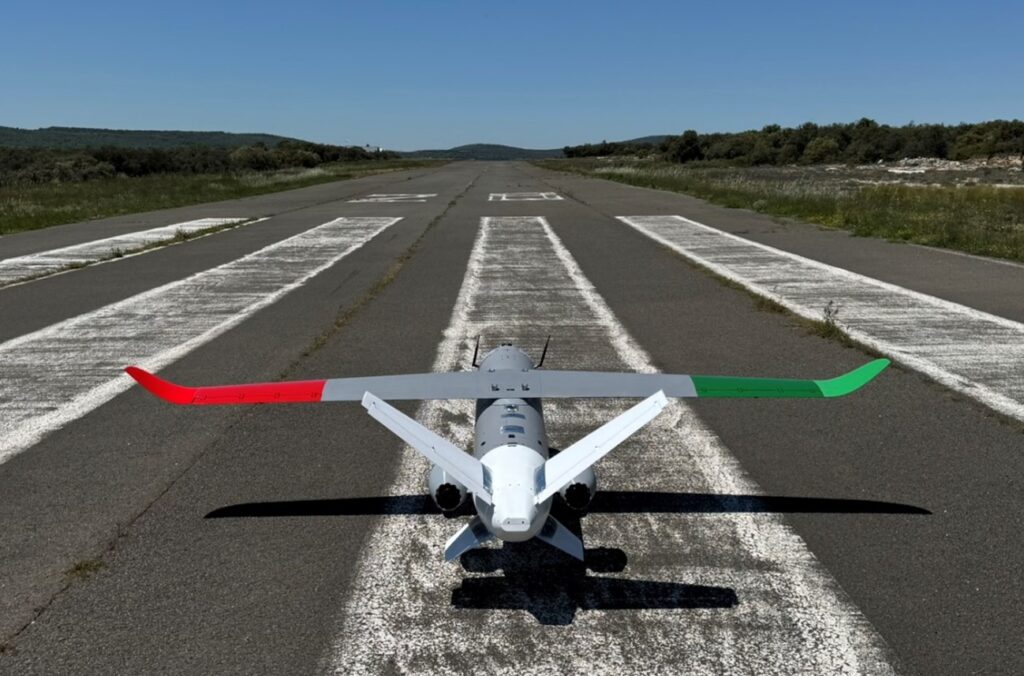 MGI SkyShark autonomous OWE drone iready for launch – medium-range strike UAV with twin tail and modular payload